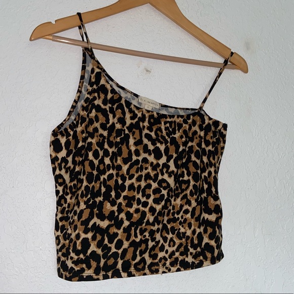 La Hearts Tops - LA Hearts Cheetah Print Crop Top